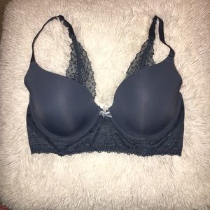 Gray blue lace Aerie push up bra